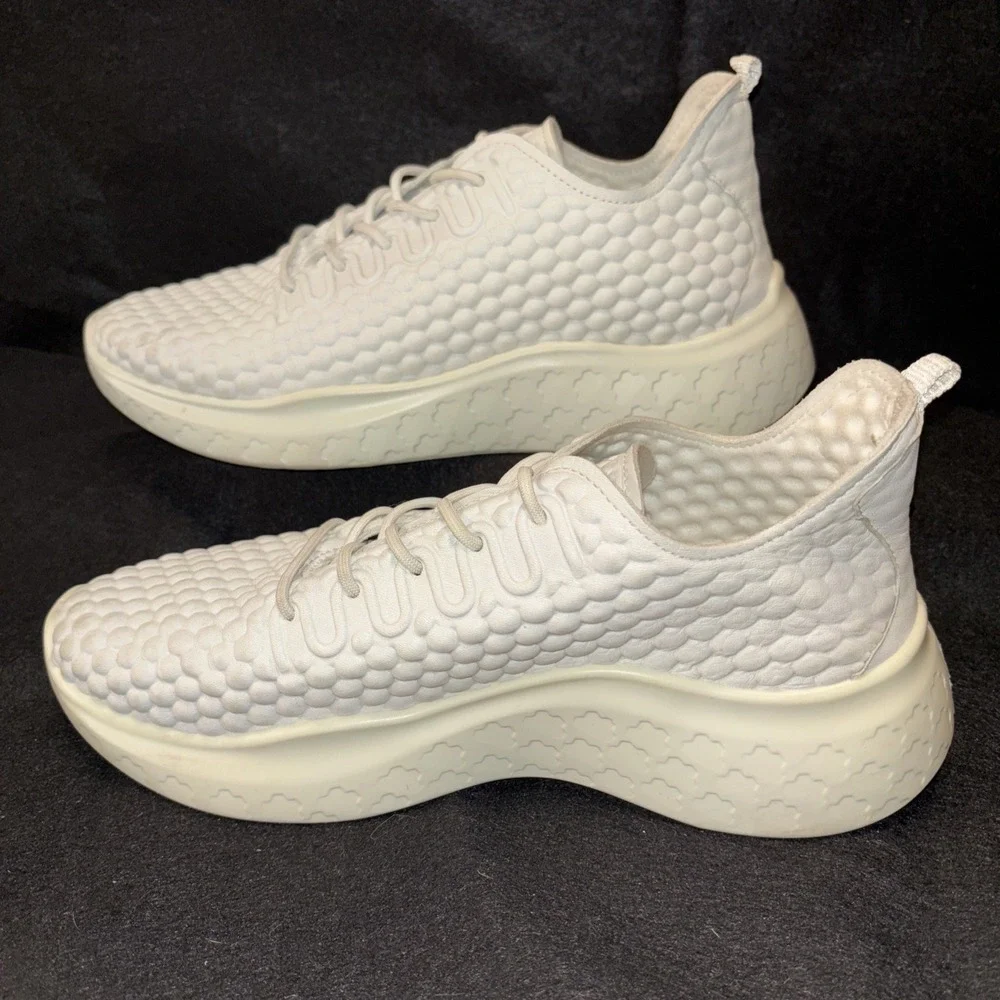 Ecco Womens Therap Sneakers 6-6.5 White Comfort‎ Texture Lace-Up Athletic Shoes